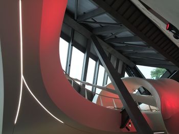 Low angle view of red wall