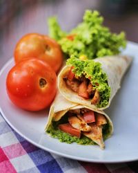 Close-up of food in plate