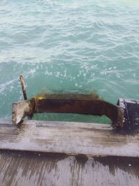 High angle view of pier over sea