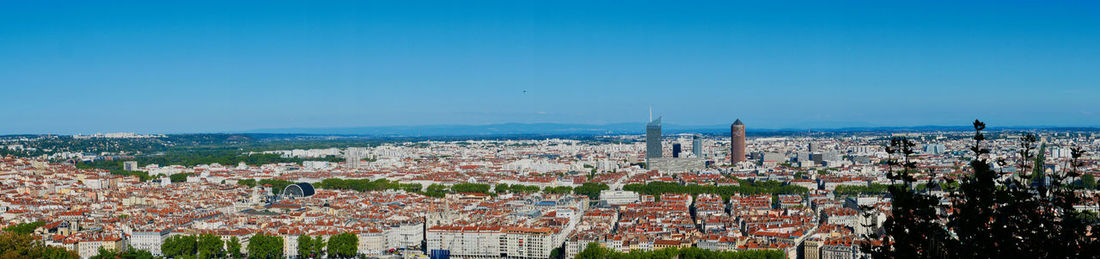 Aerial view of buildings in city