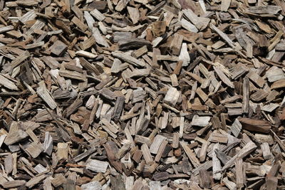 Full frame shot of wood chips