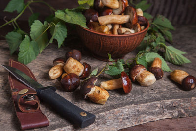 Close-up of vegetables on table