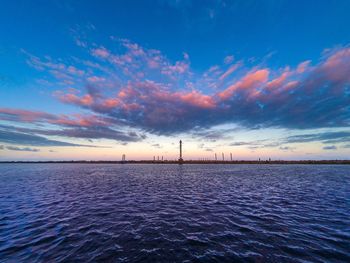 Scenic view of sea against sky at sunset