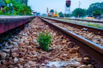 Surface level of railroad track