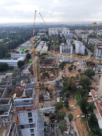 High angle view of townscape against sky
