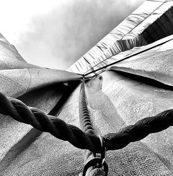 Low angle view of rope against sky