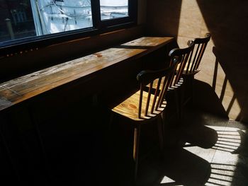 Close-up of chair on table