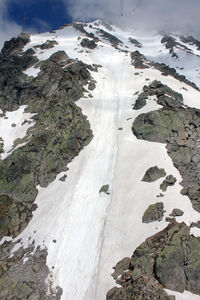 Scenic view of snow covered mountain