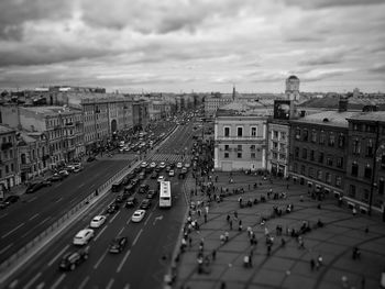 City street against cloudy sky