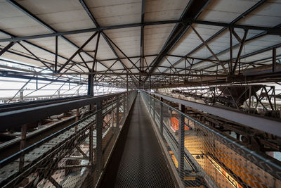 High angle view of escalator