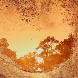 Full frame shot of water at sunset