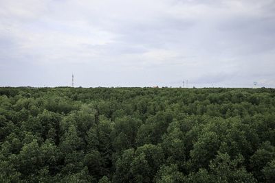 Scenic view of land against sky
