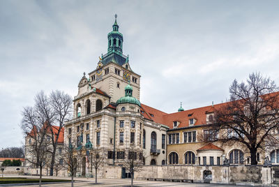 Low angle view of buildings against sky