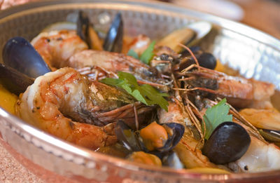 Close-up of seafood in plate