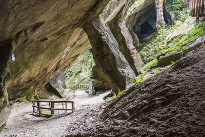 Caglieron caves and waterfalls. magic of emerald. vittorio veneto, italy