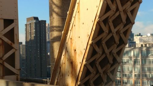 Low angle view of skyscrapers against sky