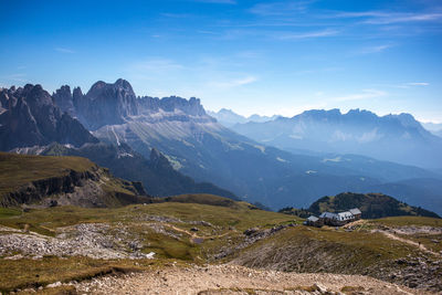 Scenic view of mountains against sky