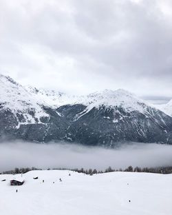 Snow covered mountain against sky