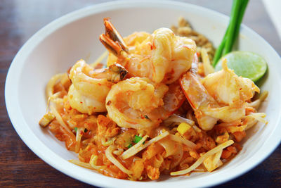 Close-up of noodles in bowl