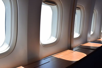 Interior of airplane