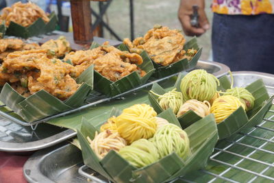 High angle view of food on table