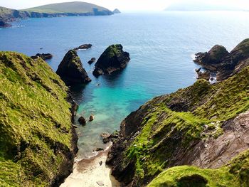High angle view of sea against sky