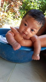 Portrait of cute baby girl