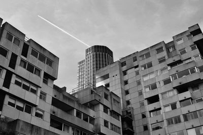 Low angle view of skyscraper against sky