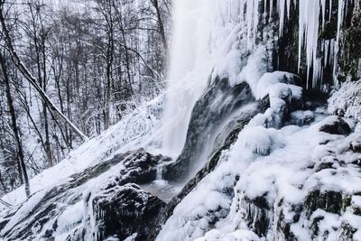 Scenic view of snow covered mountain