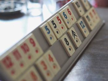 Close-up of computer keyboard on table