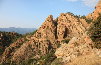 Scenic view of rocky mountains against sky