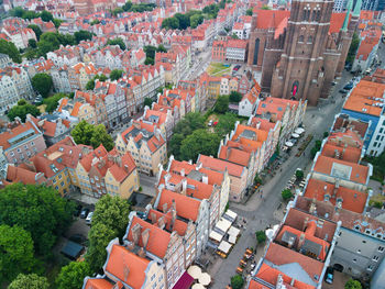High angle shot of townscape