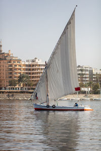 Beautiful fishing and pleasure boats on the nile in luxor.
