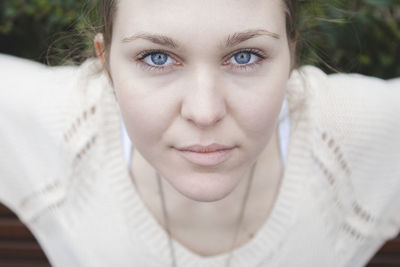 Close-up portrait of a beautiful young woman