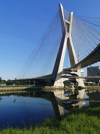 View of cable-stayed bridge in the city of são paulo.