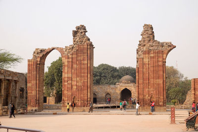 Old ruins of temple against clear sky