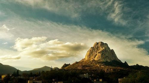 View of castle against cloudy sky