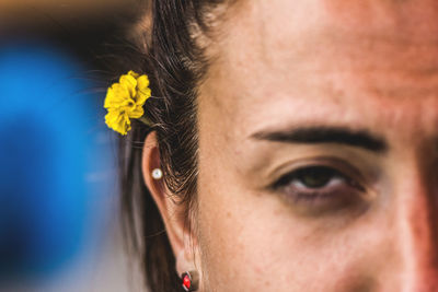 Close-up portrait of a beautiful woman