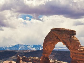 Scenic view of rock formation against sky