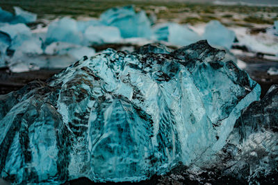 Close-up of frozen ice