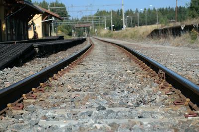 Railroad tracks against sky