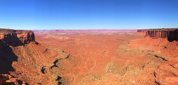 Scenic view of dramatic landscape against clear sky