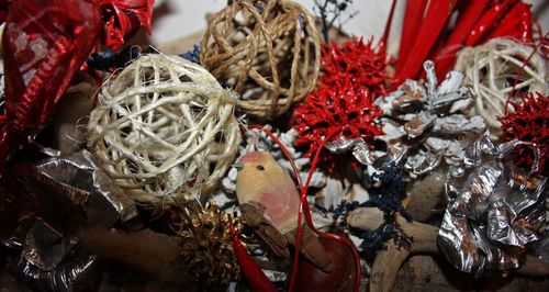 Christmas artistic craft decorations to beautify the house in december in italy