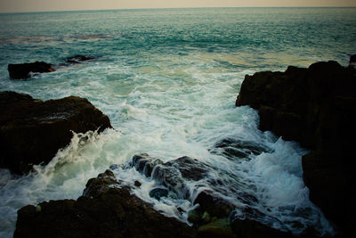 High angle view of sea