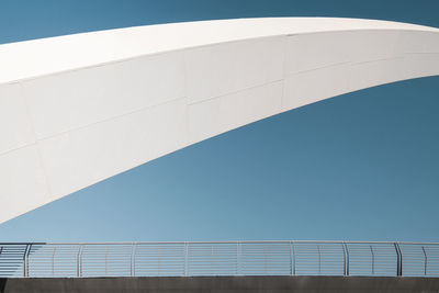 Low angle view of bridge against clear blue sky