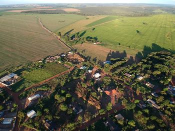 High angle view of agricultural field