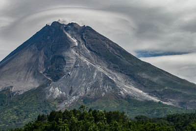 Lenticular clouds on mount merapi