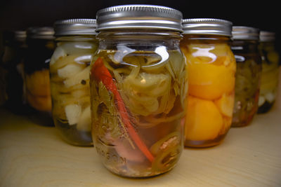 Glass jar canning food