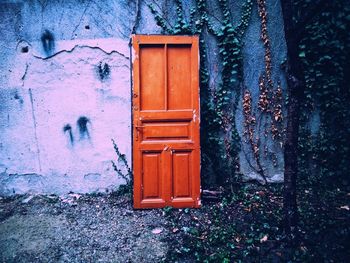 Close-up of open door