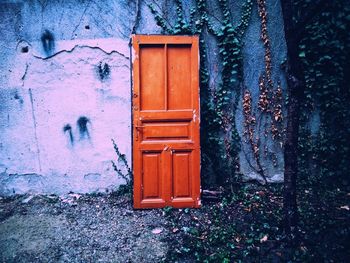 Close-up of open door